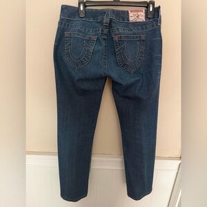 True Religion Women's Classic Blue Straight Leg Jeans